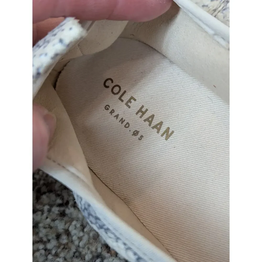Cole Haan Cloudfeel Espadrille Ivory Grey Snakeskin Print Size 10.5 Women's